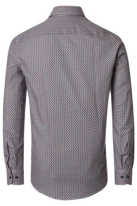 Casa Moda Casual Fit overhemd donkerblauw geprint met borstzak