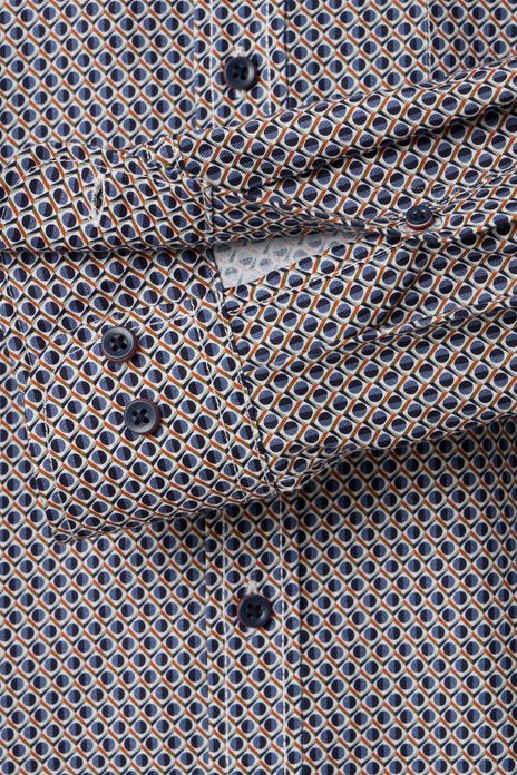 Casa Moda Casual Fit overhemd donkerblauw geprint met borstzak