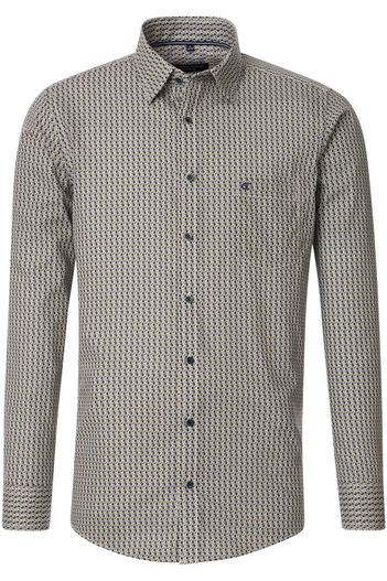 Casa Moda Casa Moda Casual Fit overhemd groen geprint 100% katoen