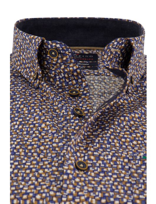 casual overhemd blauw Portofino Regular Fit