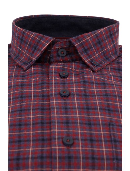 Portofino overhemd rood geruit flanel