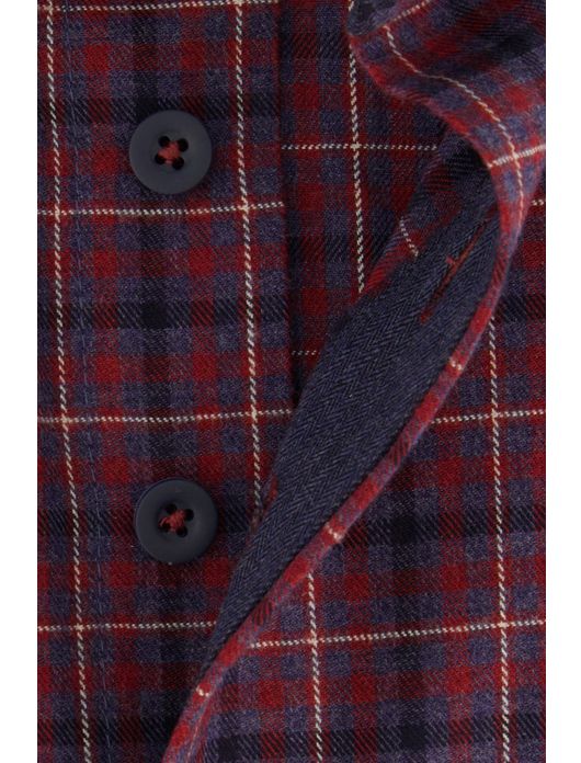 Portofino overhemd rood geruit flanel