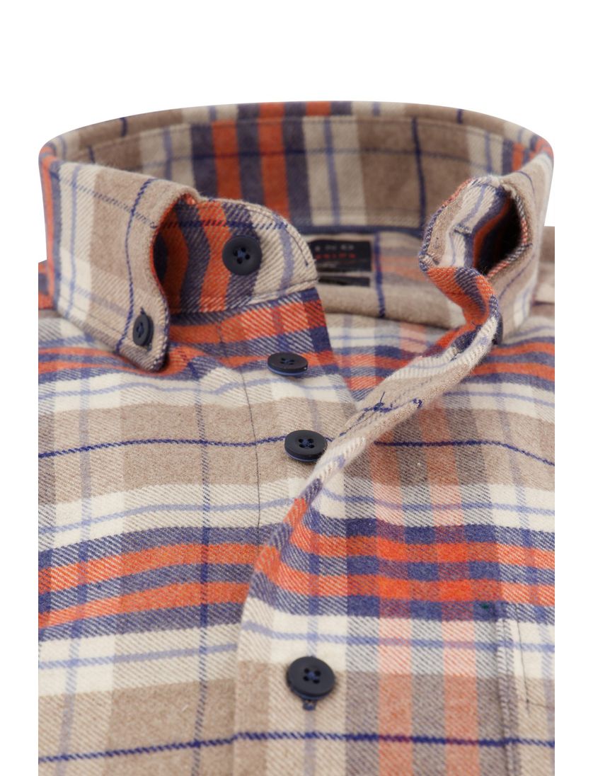 Portofino overhemd flanel beige geruit