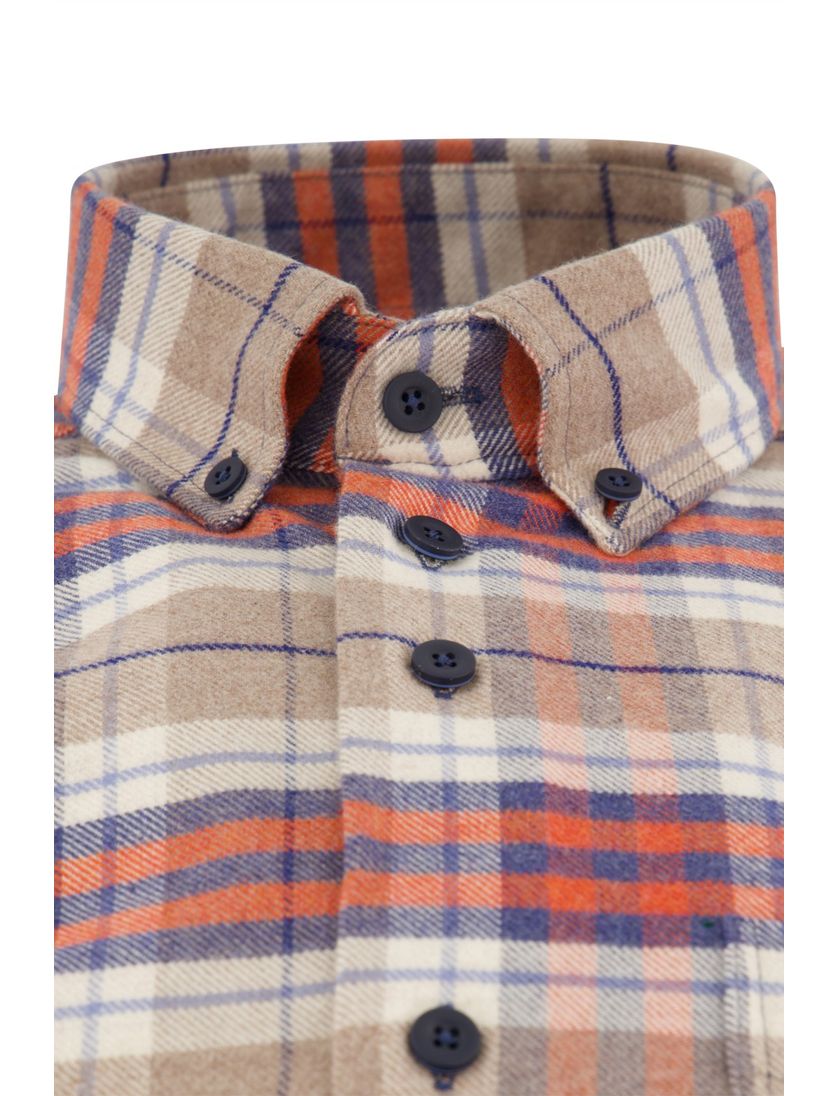 Portofino overhemd flanel beige geruit