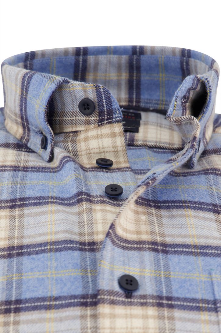 Portofino overhemd blauw geruit wijde fit