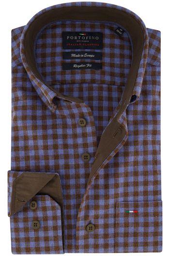Portofino casual overhemd paars Portofino Regular Fit