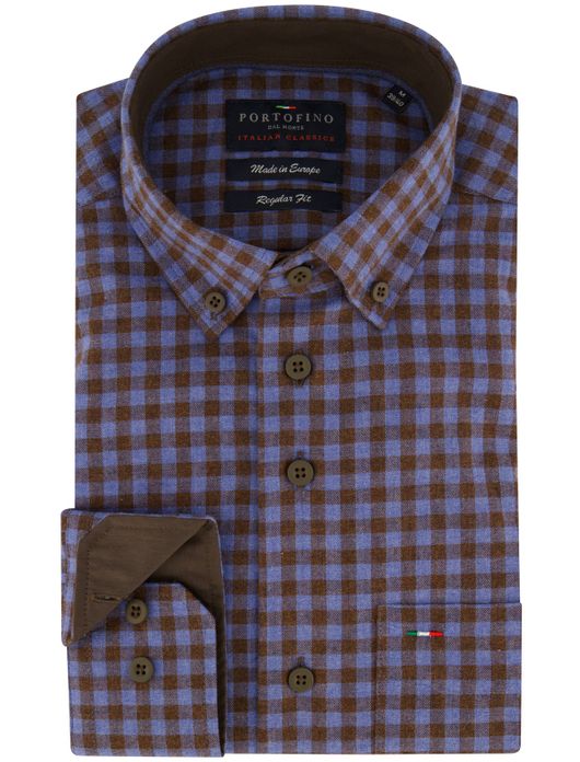 casual overhemd paars Portofino Regular Fit