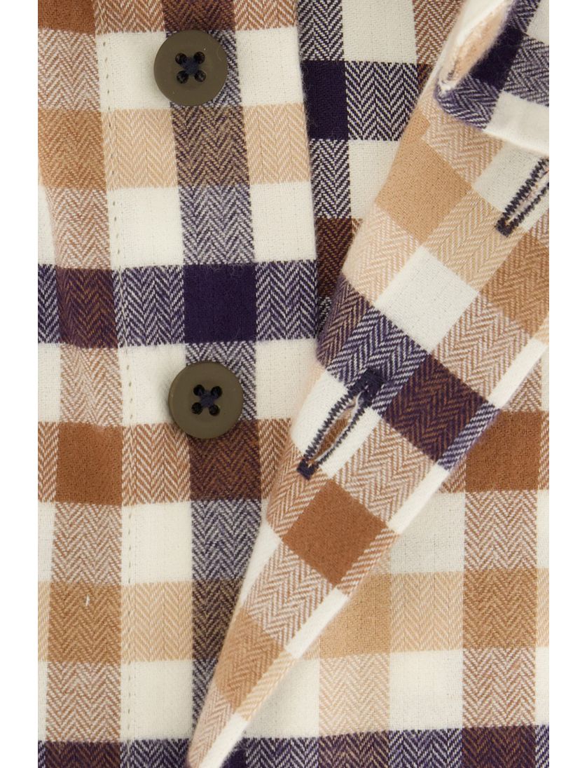 Beige geruit Portofino overhemd flanel