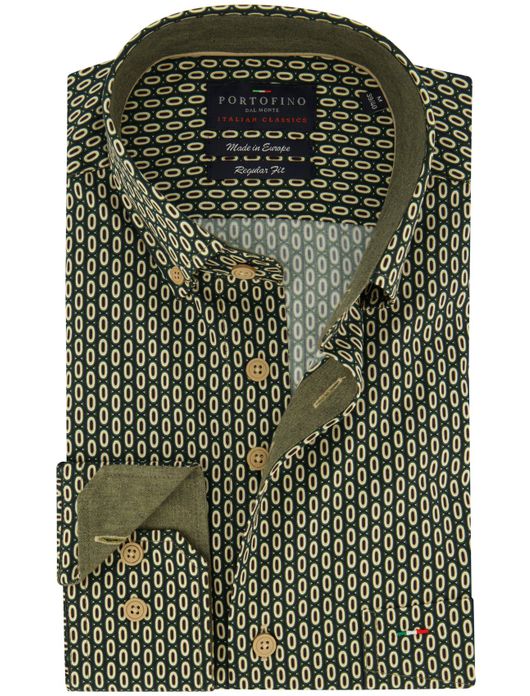casual overhemd groen Portofino Regular Fit