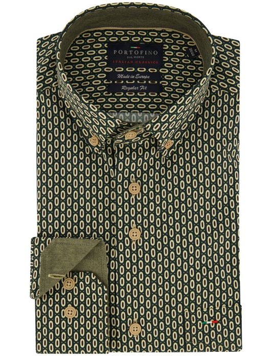 casual overhemd groen Portofino Regular Fit