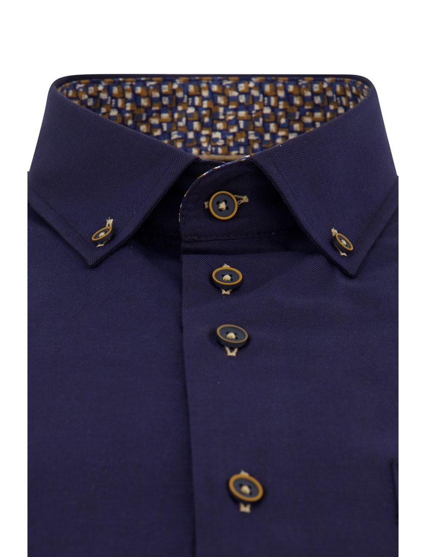 Casual overhemd Portofino Regular Fit donkerblauw uni