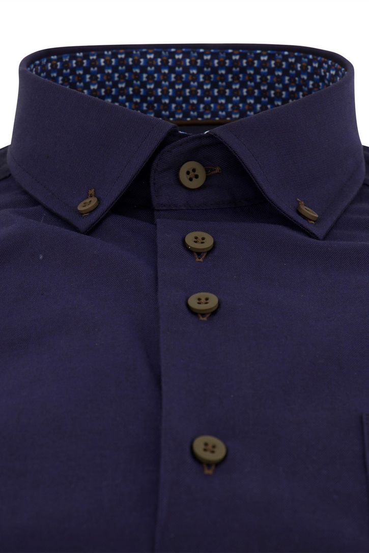 Portofino wijde fit overhemd donkerblauw button-down