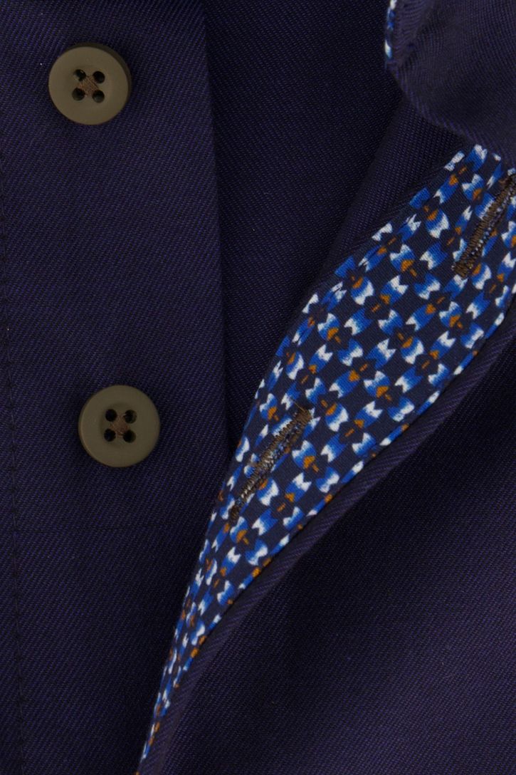Portofino wijde fit overhemd donkerblauw button-down