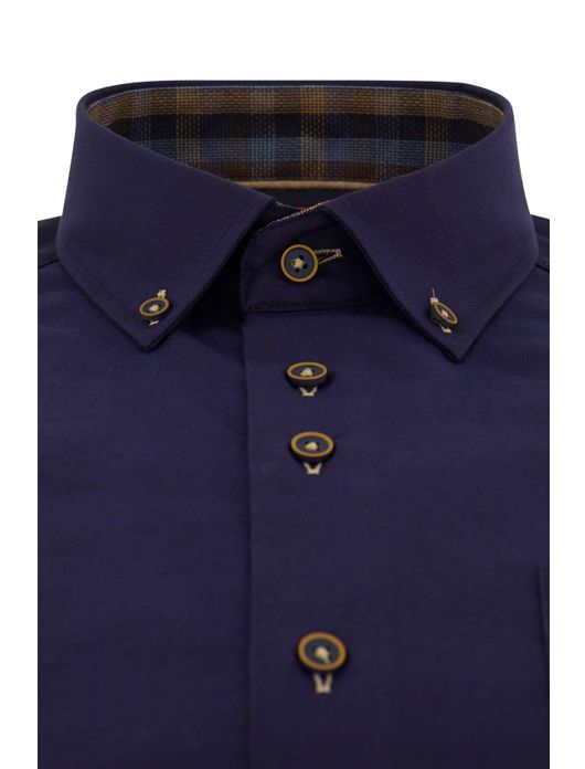 Portofino overhemd donkerblauw borstzak