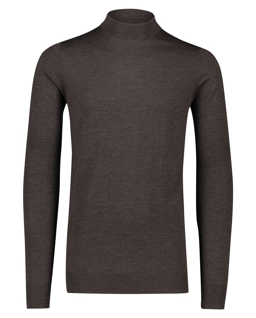 Portofino trui extra lange mouw bruin turtle neck