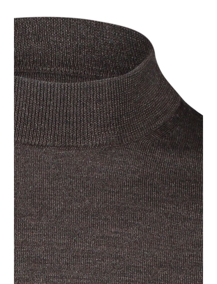 trui extra lange mouwlengte Portofino bruin effen