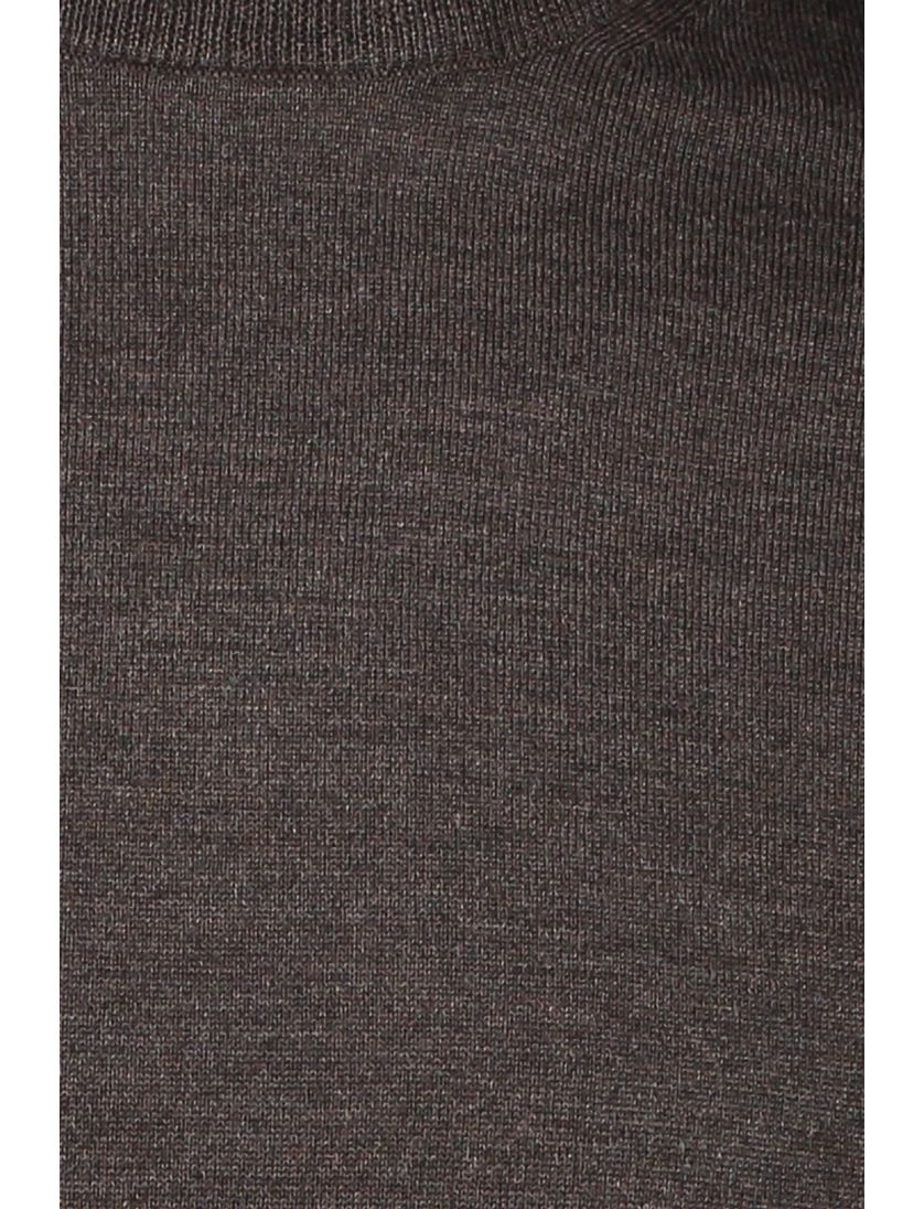 trui extra lange mouwlengte Portofino bruin effen