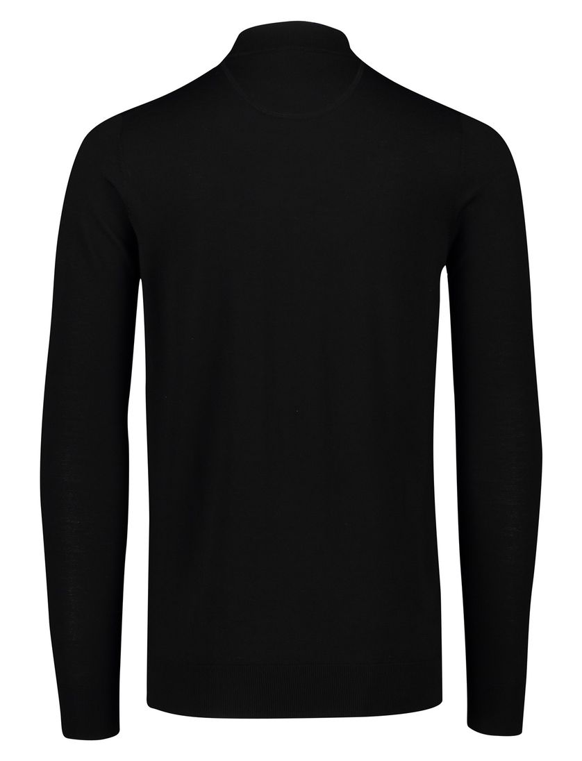 trui extra lange mouwlengte Portofino zwart merinowol