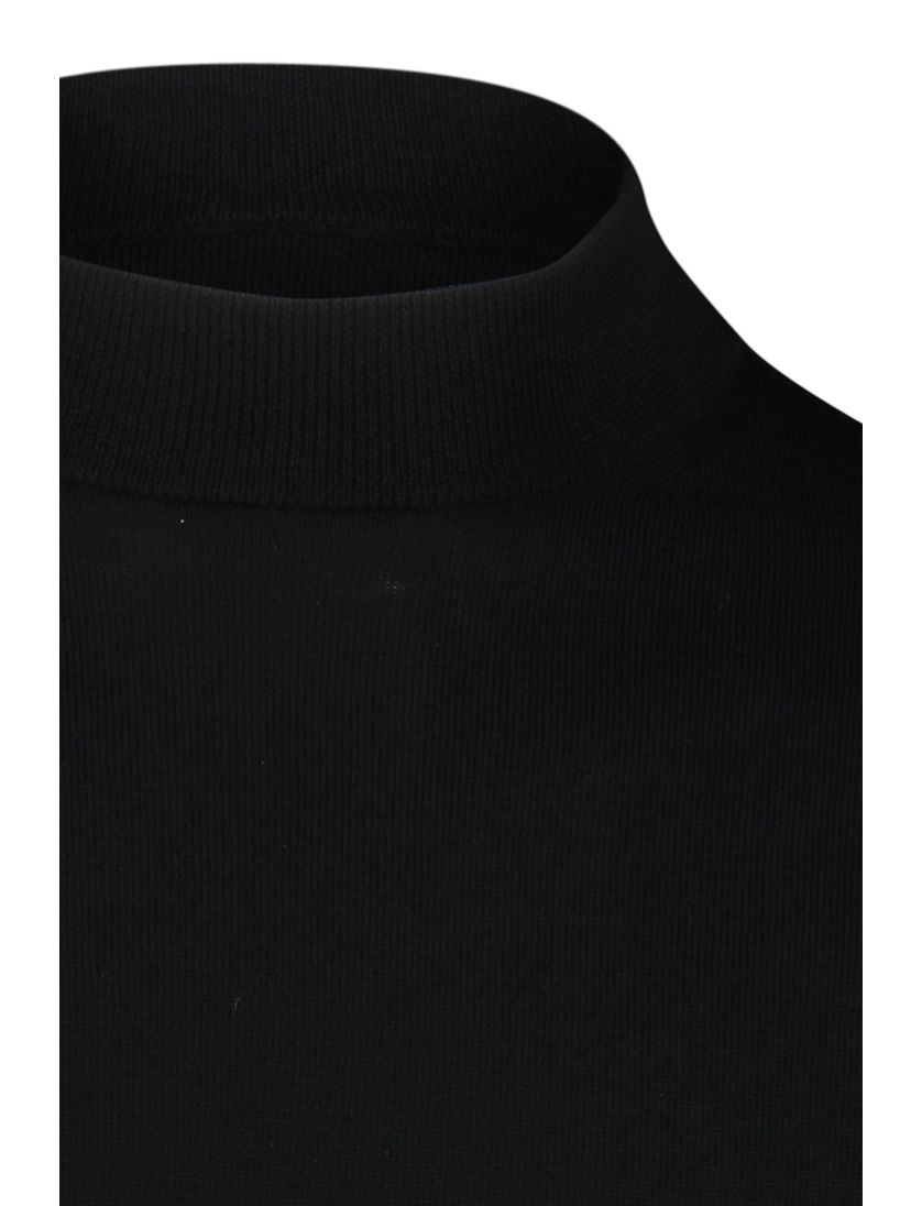 trui extra lange mouwlengte Portofino zwart merinowol