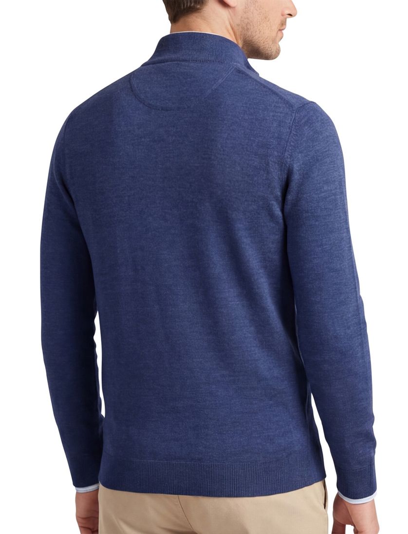 trui Portofino donkerblauw normale fit gemeleerd