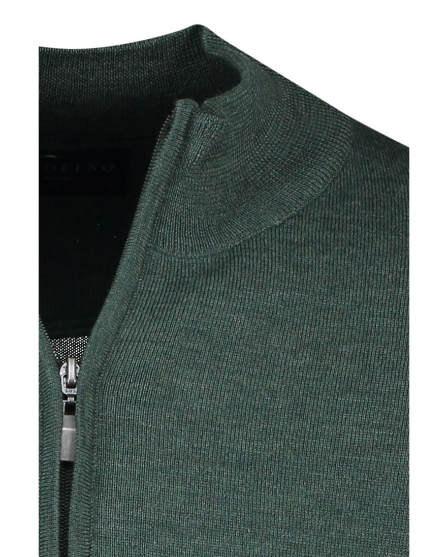 Portofino trui gemeleerd groen merinowol