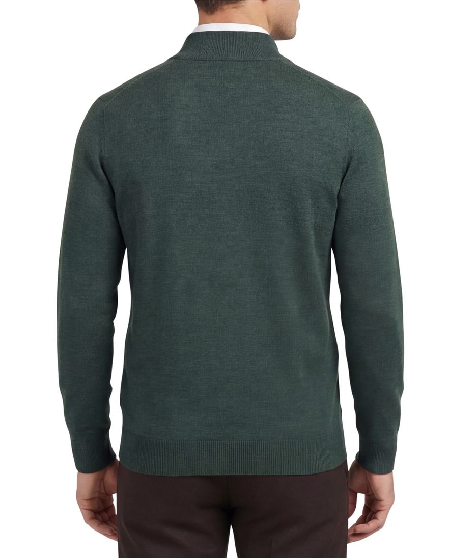 Portofino trui gemeleerd groen merinowol