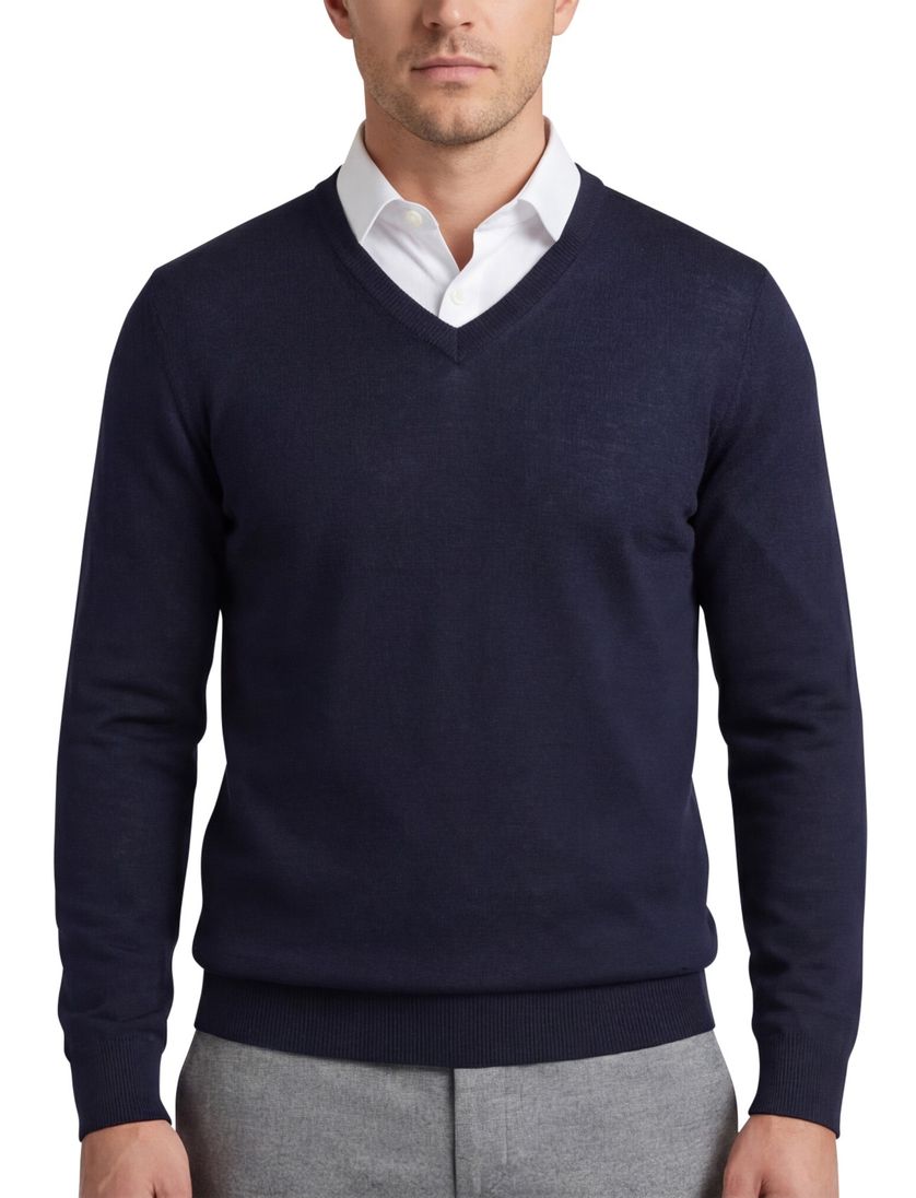 trui Portofino donkerblauw v hals