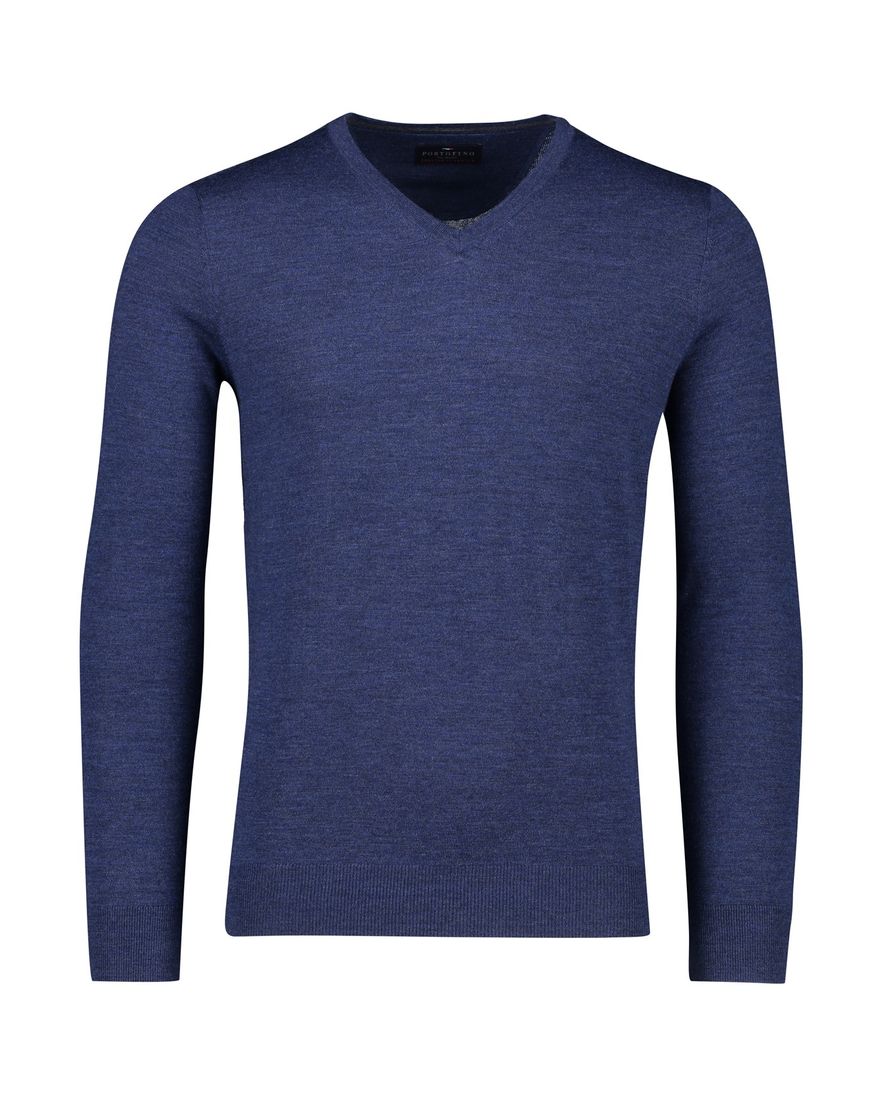 Portofino trui donkerblauw v hals