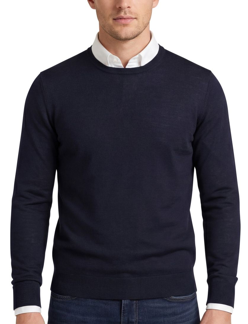 trui Portofino donkerblauw effen