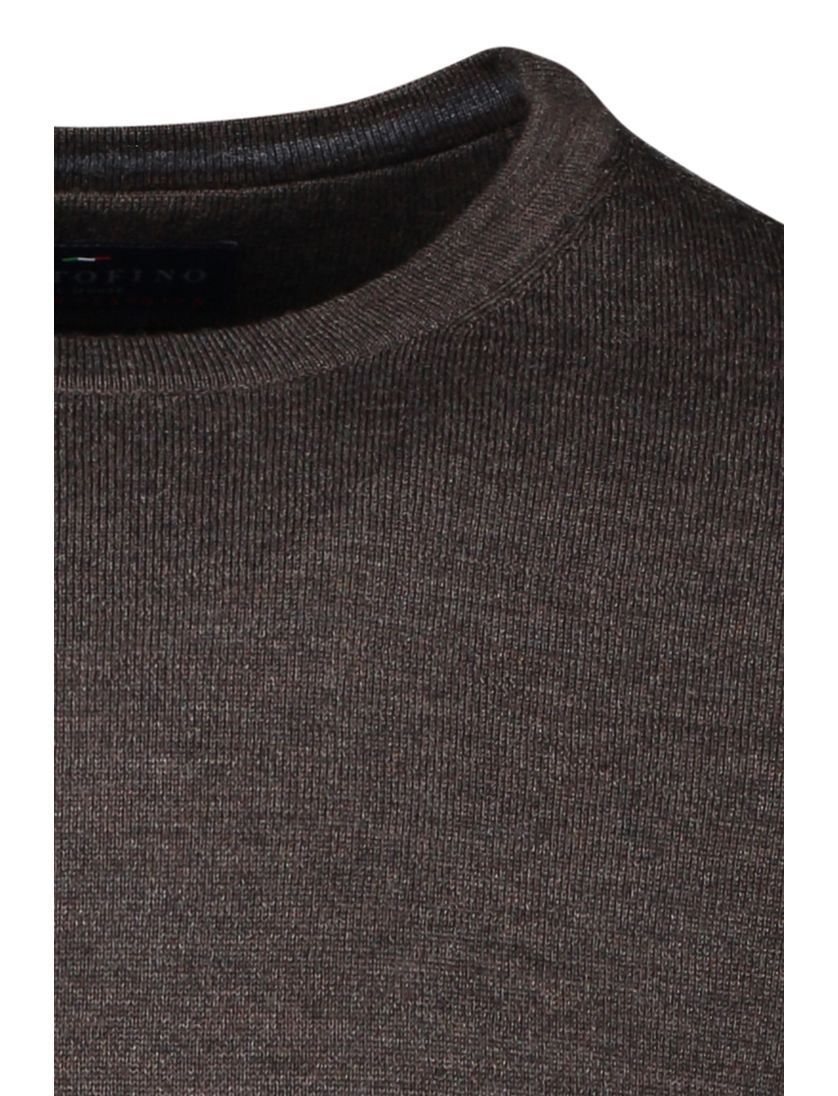 trui extra lange mouwlengte Portofino bruin gemeleerd