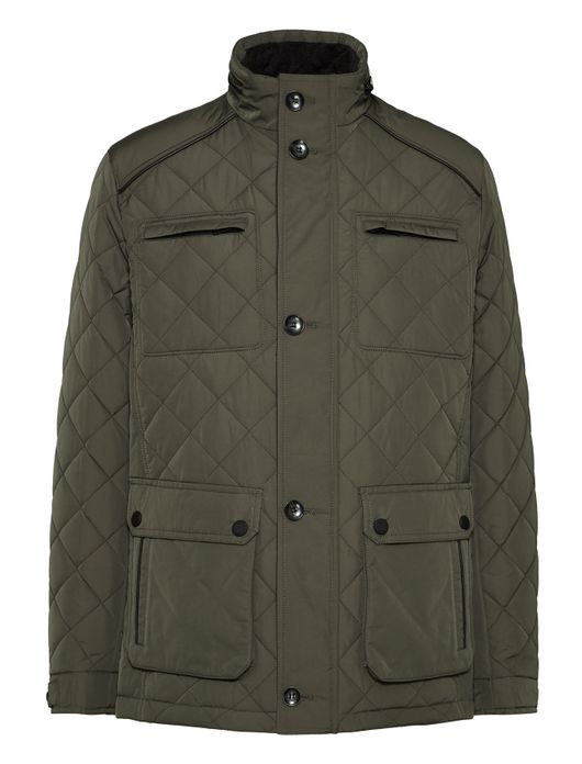 winterjas groen Bugatti capuchon in kraag