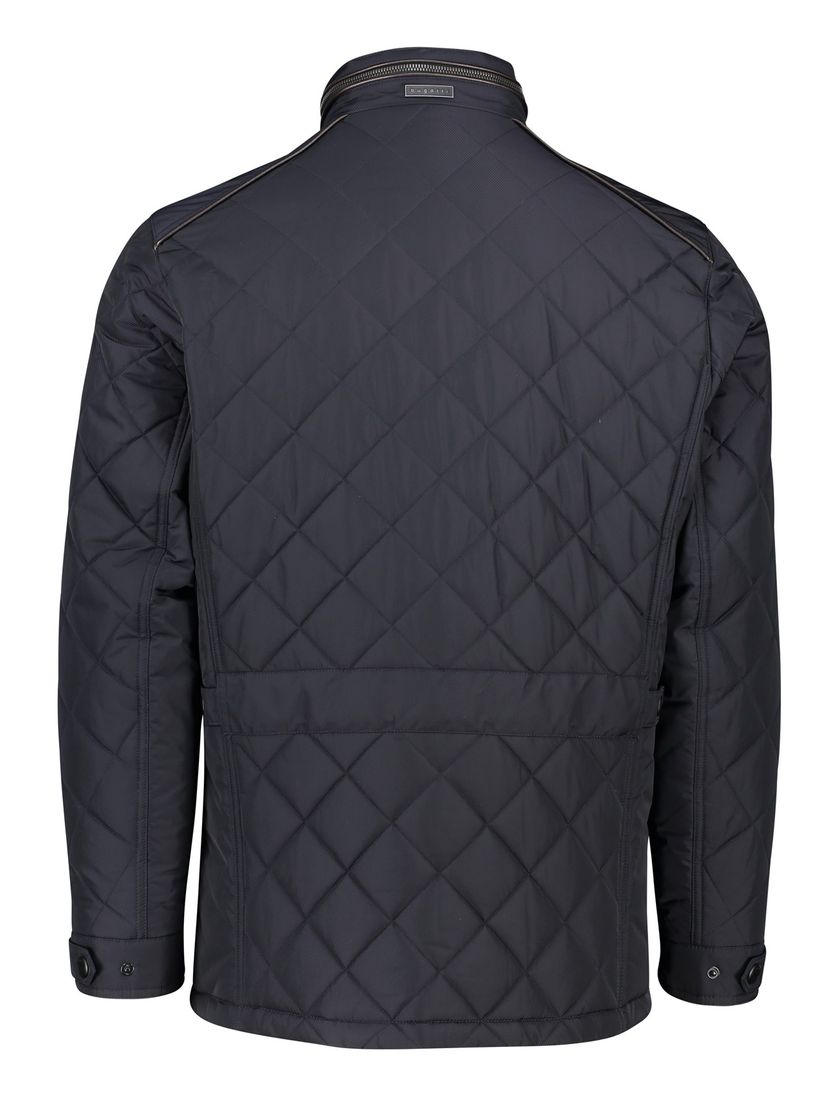 Bugatti tussenjas donkerblauw capuchon in kraag