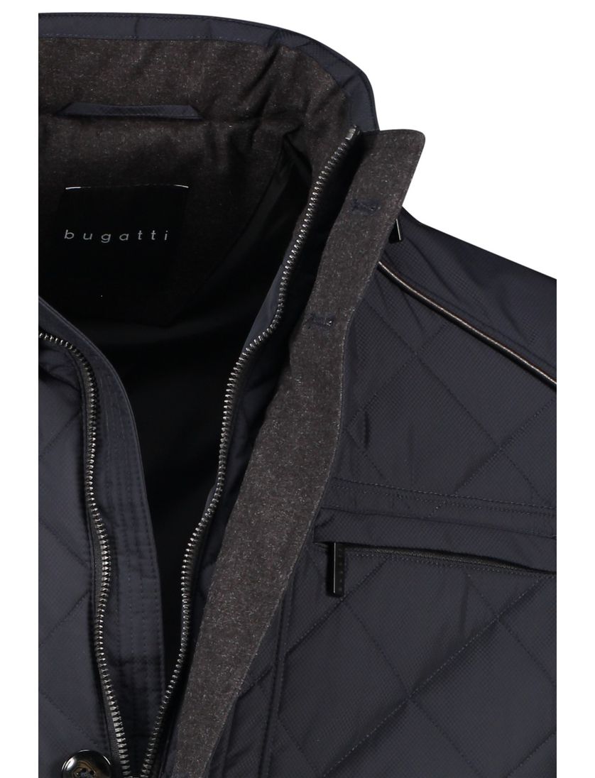 Bugatti tussenjas donkerblauw capuchon in kraag