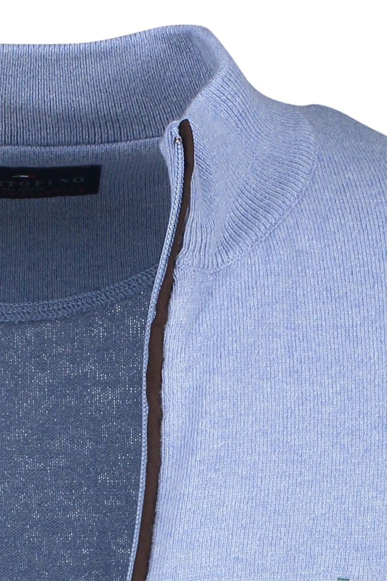 Extra lang Portofino vest lichtblauw