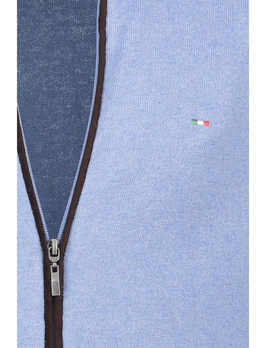 Extra lang Portofino vest lichtblauw