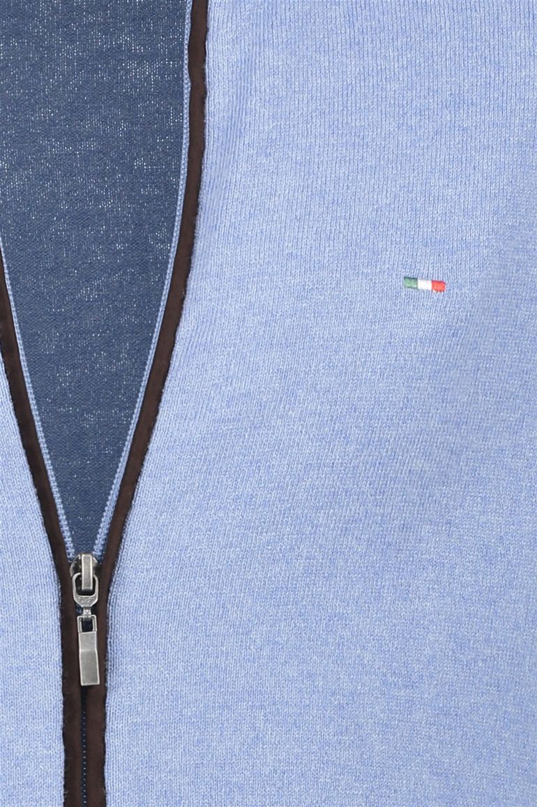 Extra lang Portofino vest lichtblauw