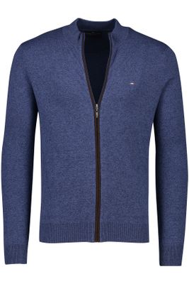 Portofino Portofino vest blauw merinowol