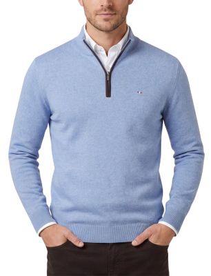 Portofino trui Portofino gemeleerd blauw normale fit