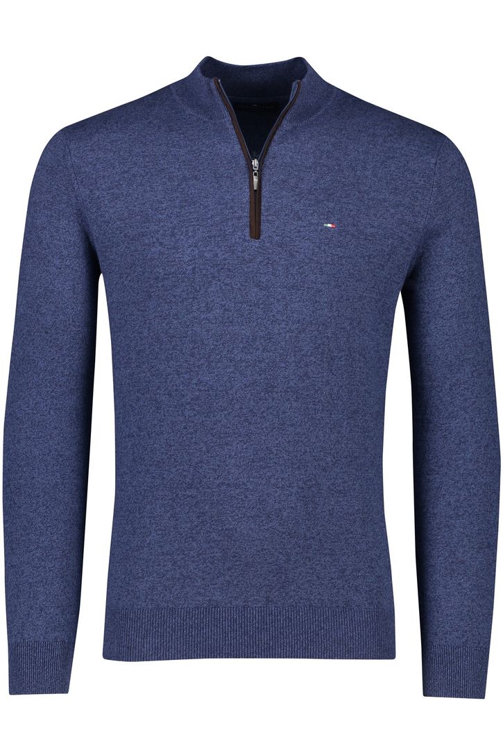 katoenen trui Portofino donkerblauw effen normale fit