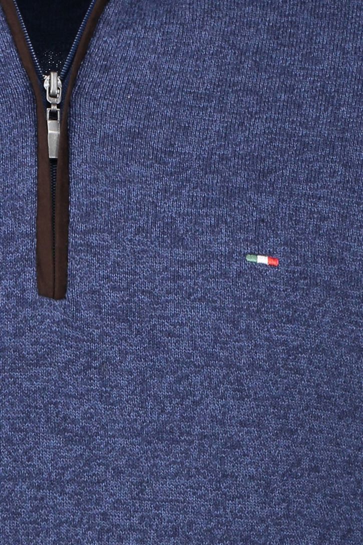 katoenen trui Portofino donkerblauw effen normale fit