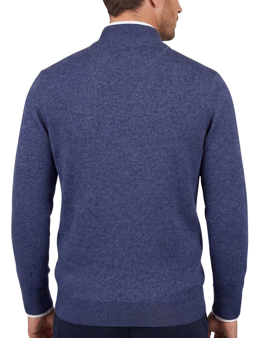 katoenen trui Portofino donkerblauw effen normale fit