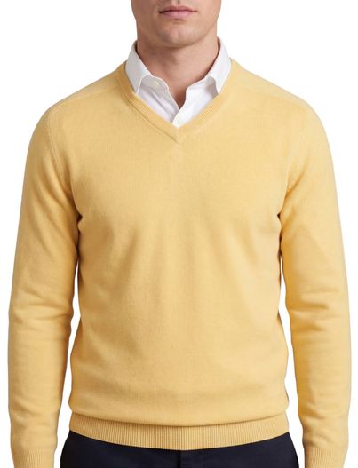 William Lockie William Lockie trui geel v-hals