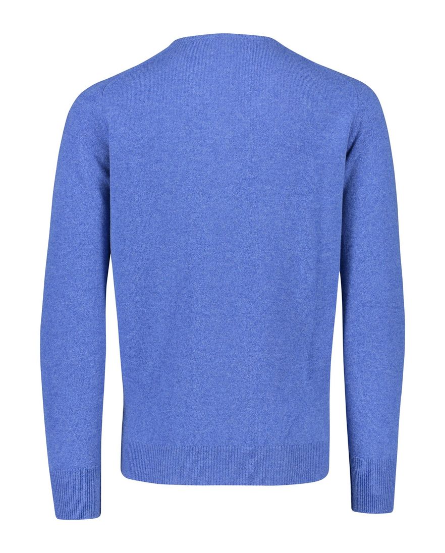 William Lockie trui blauw lamswol gemeleerd