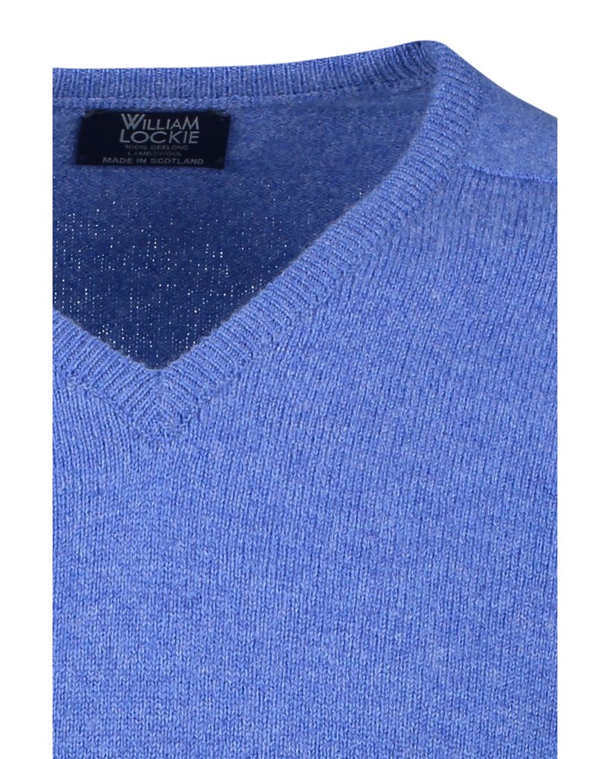 William Lockie trui blauw lamswol gemeleerd