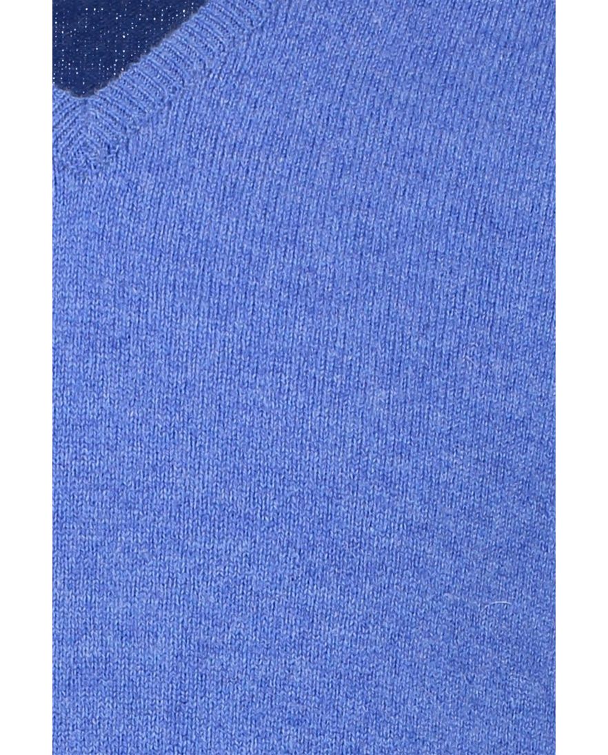 William Lockie trui blauw lamswol gemeleerd