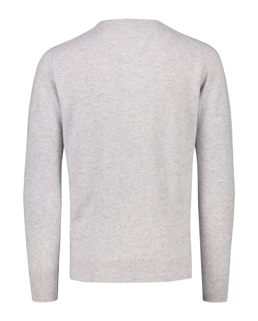 William Lockie trui grijs wijde fit lamswol