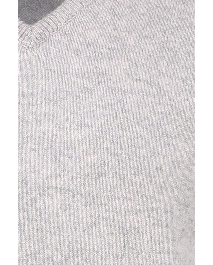 William Lockie trui grijs wijde fit lamswol