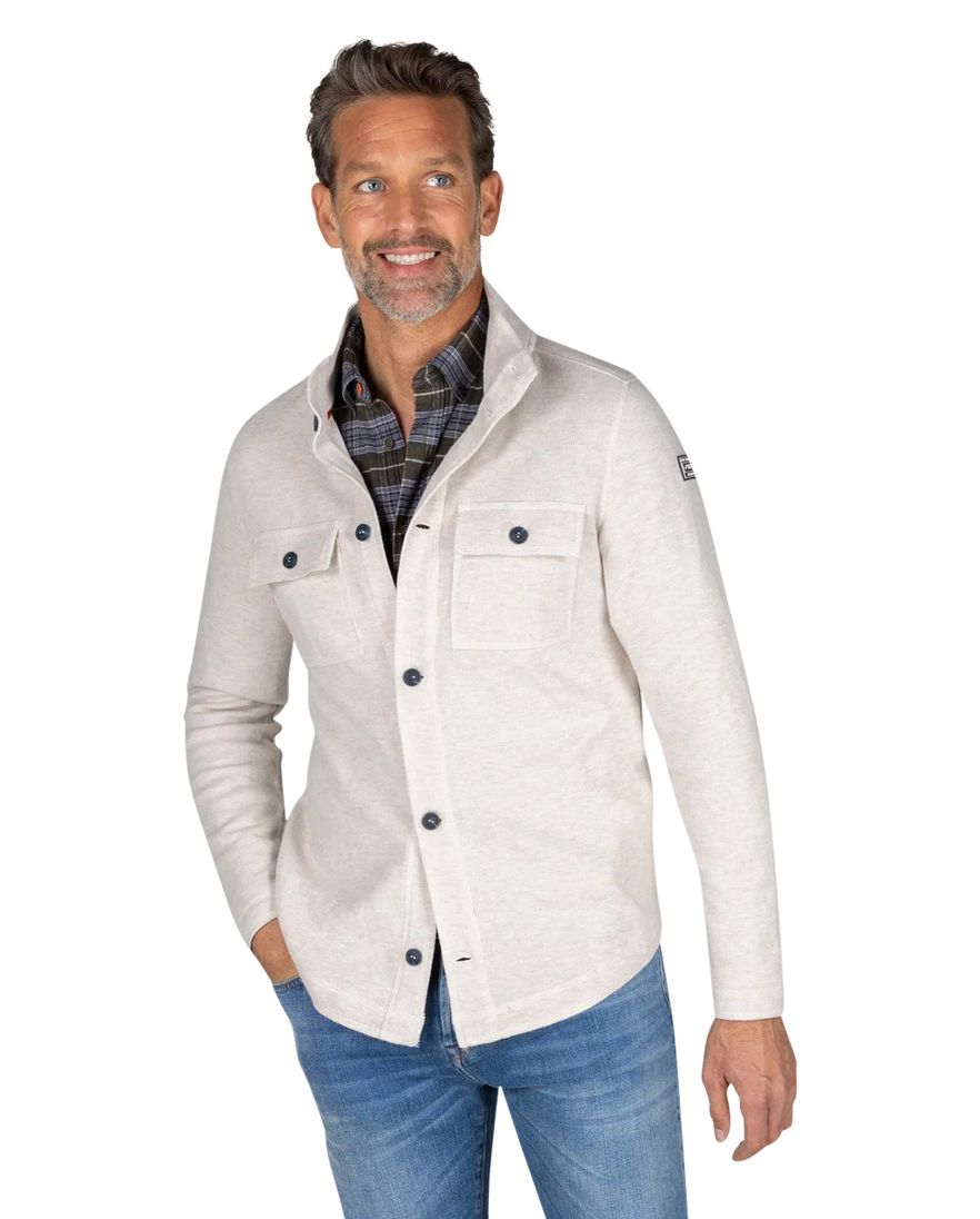 New Zealand overshirt beige effen katoen