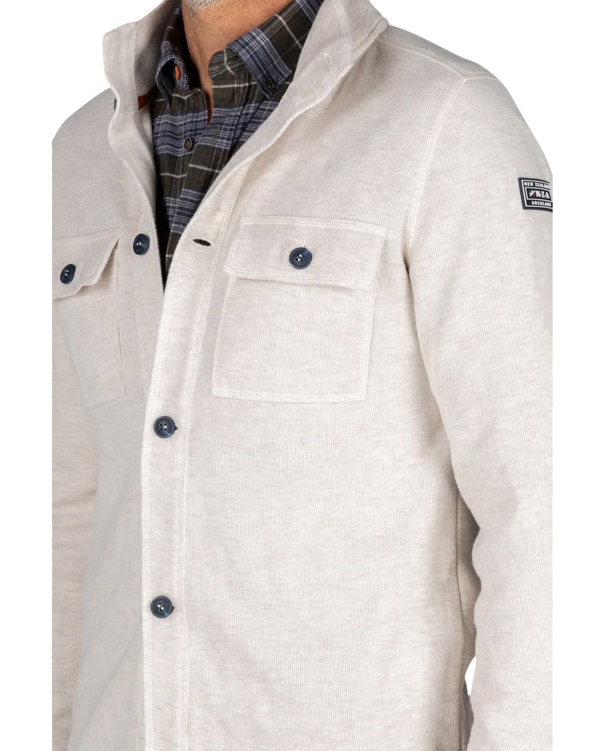New Zealand overshirt beige effen katoen