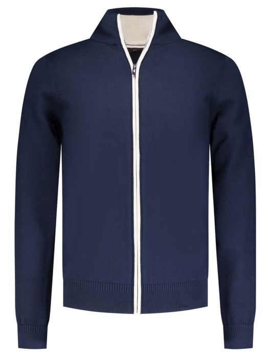 trui New Zealand donkerblauw effen katoen rits